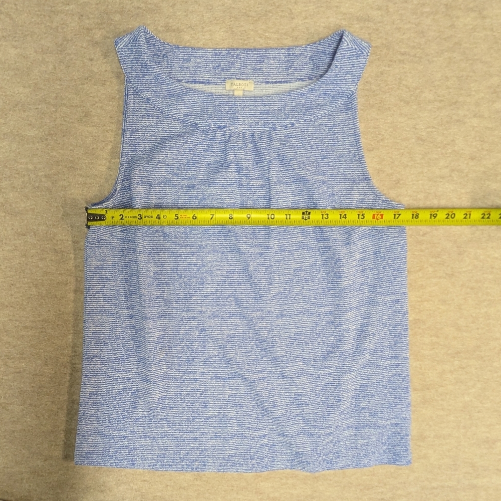 Lot Set Of 3 Sleeveless Talbots Flowy Tank Tops Shades Of Blue & White Size M - Picture 4 of 13